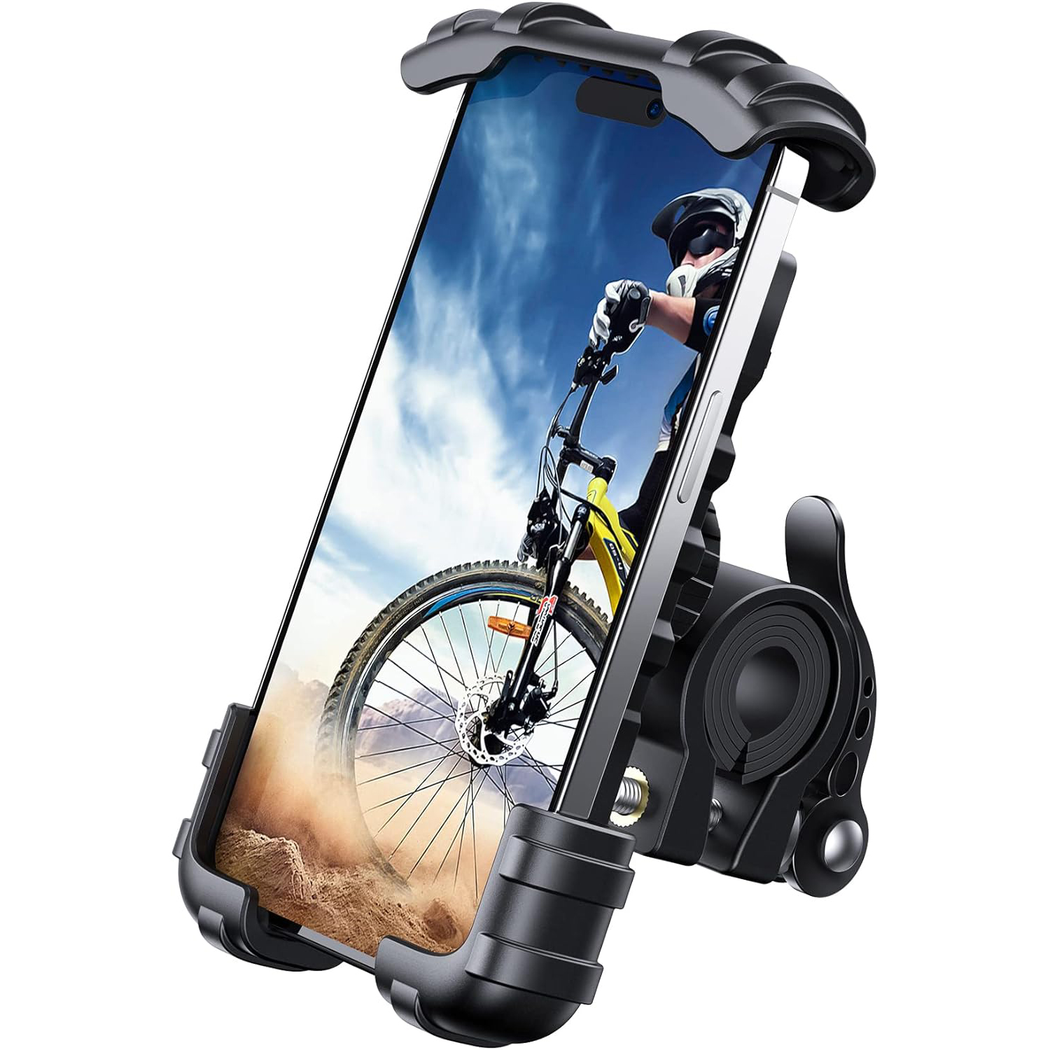 Lamicall Bike Phone Holder, Motorcycle Phone Mount – Motorcycle Handlebar Cell Phone Clamp, Scooter Phone Clip for iPhone 15 Pro MaxPlus, 14 Pro Max, S9, S10 and More 4.7 to 6.8 Smartphones